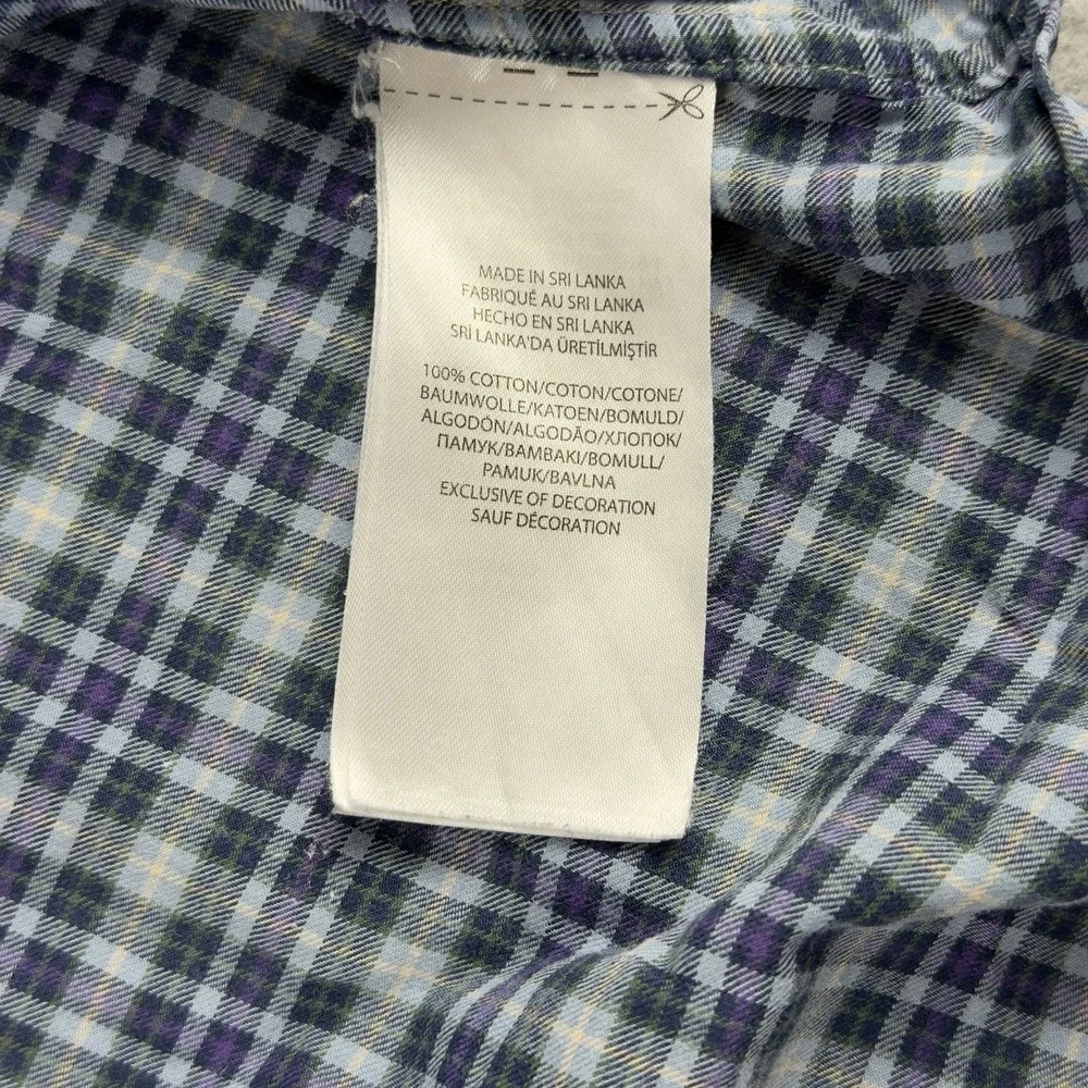 Polo Ralph Lauren Classic Fit Plaid Button Down Shirt Purple Blue LG Cotton NOTE